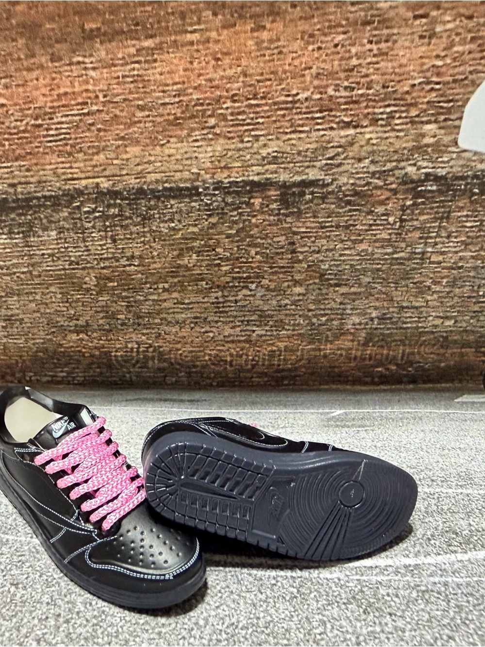 Nike Black AF1 with Pink Laces Mini Collectible No Keychain
